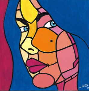 Projet "ELLES ONT TOUTES UN GRAIN !", peintures à l'acrylique, 30x30 cm par STOON 2024.