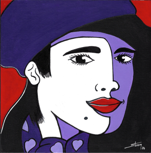 Projet "ELLES ONT TOUTES UN GRAIN !", peintures &agrave; l'acrylique, 30x30 cm par STOON 2024.