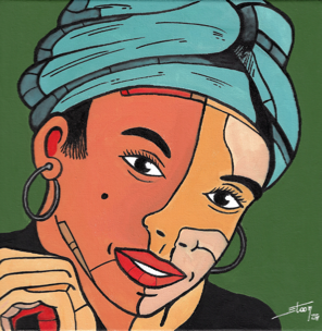 Projet "ELLES ONT TOUTES UN GRAIN !", peintures à l'acrylique, 30x30 cm par STOON 2024.