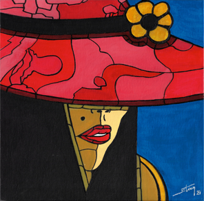 Projet "ELLES ONT TOUTES UN GRAIN !", peintures &agrave; l'acrylique, 30x30 cm par STOON 2024.
