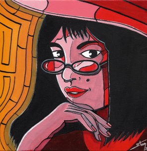 Projet "ELLES ONT TOUTES UN GRAIN !", peintures à l'acrylique, 30x30 cm par STOON 2024.