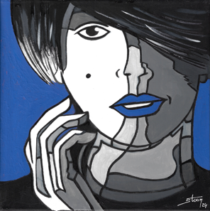 Projet "ELLES ONT TOUTES UN GRAIN !", peintures &agrave; l'acrylique, 30x30 cm par STOON 2024.