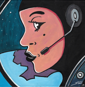 Projet "ELLES ONT TOUTES UN GRAIN !", peintures à l'acrylique, 30x30 cm par STOON 2024.