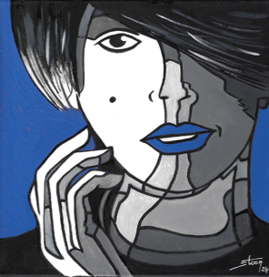 Projet "ELLES ONT TOUTES UN GRAIN !", peintures à l'acrylique, 30x30 cm par STOON 2024.