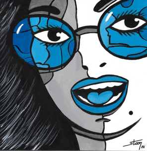 Projet "ELLES ONT TOUTES UN GRAIN !", peintures à l'acrylique, 30x30 cm par STOON 2024.