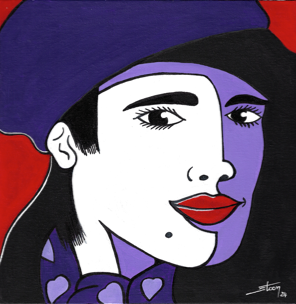 Projet "ELLES ONT TOUTES UN GRAIN !", peintures à l'acrylique, 30x30 cm par STOON 2024.